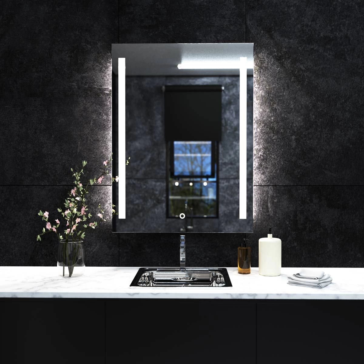 60x80cm IP44 Colour Adjustable LED Bathroom Mirror With Defogger 1 60x80cm IP44 Colour Adjustable LED Bathroom Mirror With Defogger