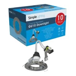 Pack Of 10 Recessed GU10 Spot Light In Chrome Finish