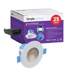 Pack Of 25 6w, Colour Adjustable Fire Rated Downlights, White