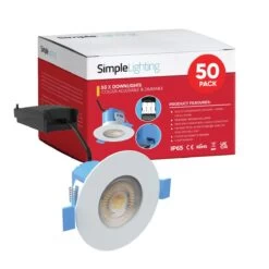 Pack Of 50 6w, Colour Adjustable Fire Rated Downlights, White