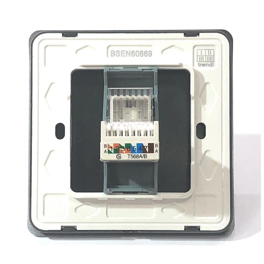 Trendi 1 Gang CAT 5 Or 6 Artistic Modern Glossy Screwless PC Socket Silver 2 Trendi 1 Gang CAT 5 Or 6 Artistic Modern Glossy Screwless PC Socket Silver - Image 2