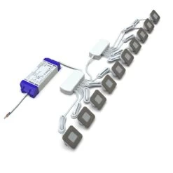 Square 10 X LED Plinth Light Kit In Natural White LED - 4000K -LED Downlights Store pl 1w sq nw packs 10 pack 2 compressed