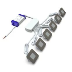 Square 6 X LED Plinth Light Kit In Natural White LED - 4000K -LED Downlights Store pl 1w sq nw packs 6 pack 2 compressed