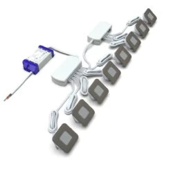 Square 8 X LED Plinth Light Kit In Natural White LED - 4000K -LED Downlights Store pl 1w sq nw packs 8 pack 2 compressed