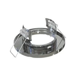 Pack Of 10 Recessed GU10 Spot Light In Chrome Finish -LED Downlights Store push fit clips on a polished chrome bezel