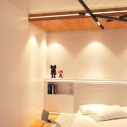 2m Recessed Mounted Aluminium LED Profile (Extrusion) -LED Downlights Store recessed 15mm aluminium led profile above bed 1 1