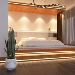 2m Recessed Mounted Aluminium LED Profile (Extrusion) -LED Downlights Store recessed 15mm aluminium led profile bedroom 1 1