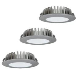 Pack Of 3 - High Brightness, Recessed LED Under Cabinet Light - With A 8w Driver