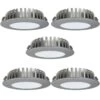 Pack Of 5 - High Brightness, Recessed LED Under Cabinet Lights & 15w Driver