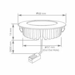 High Brightness Recessed LED Under-Cabinet Light - Warm White And Neutral White -LED Downlights Store recessed 2.6w led cabinet light line drawing