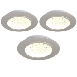 3 Pack Of Recessed, LED, Stainless Steel, Under Cabinet/Shelf Lights & Transformer - Cool Or Warm White