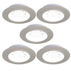 5 Pack - Recessed LED Under Cabinet Lights - Cool White Or Warm White -LED Downlights Store recessed led cabinet light 5 pack cool white