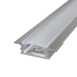 2m Long, Shallow 7mm Recessed LED Aluminium Profile -LED Downlights Store recessed led profile without end caps 1