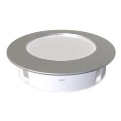 Mains Powered Brushed Chrome Surface/Recessed Mounted Under-Cabinet Light -LED Downlights Store recessed mains powered led cabinet light sideview