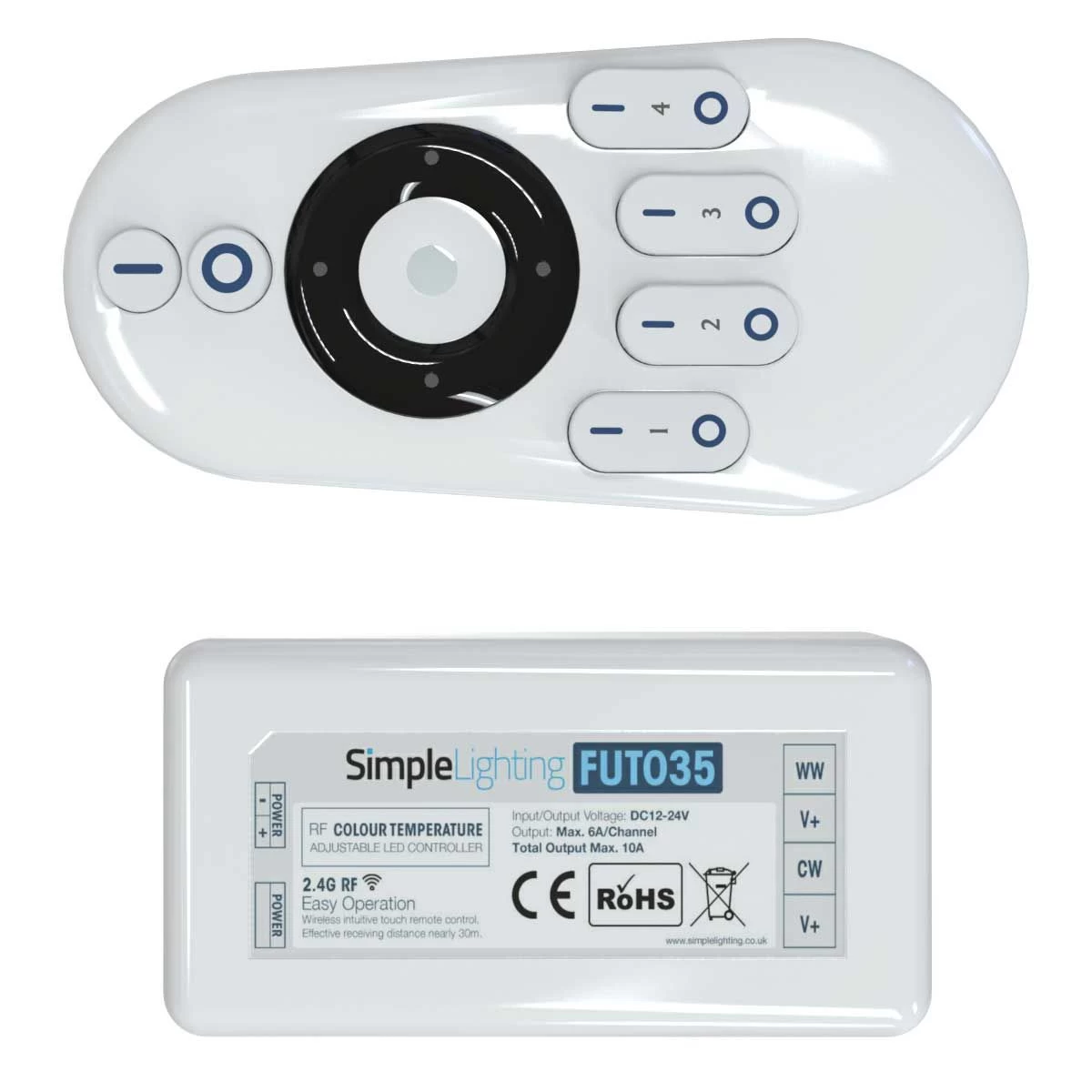 Colour Adjustable Remote Control/Receiver - 4 Channel 2 Colour Adjustable Remote Control/Receiver - 4 Channel - Image 2