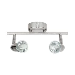 2 Light Twin Ceiling Spotlight In Chrome Or Brushed Chrome -LED Downlights Store s6335 2