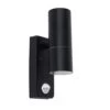 IP44 PIR Up/Down Outdoor Wall Light In Black