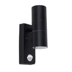 IP44 PIR Up/Down Outdoor Wall Light In Black