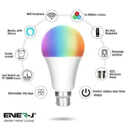 Pack Of 3 Smart WiFi 9W Colour Changing LED Bulb -LED Downlights Store sha5262 technical specifications 1