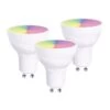Pack Of 3 Smart RGB + W GU10 Bulb, Colour Changing