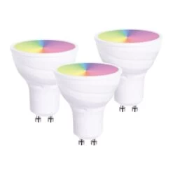 Pack Of 3 Smart RGB + W GU10 Bulb, Colour Changing