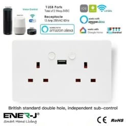Smart WiFi Double Socket With USB -LED Downlights Store sha5302 16 1000px