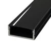Black Aluminium Surface Mounted Profile, 2m Long With Cover & End Caps