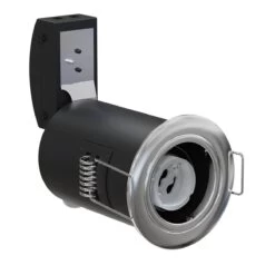 Pack Of 25 Fire Rated Fixed GU10 Downlights In A Brushed Chrome Finish 23 Pack Of 25 Fire Rated Fixed GU10 Downlights In A Brushed Chrome Finish -LED Downlights Store side die cast fire rated downlight without bulb 1