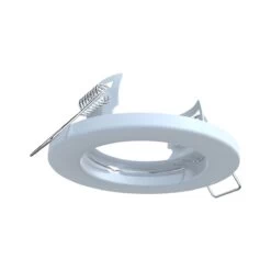 Pack Of 25 Recessed GU10 Spot Light In White Finish -LED Downlights Store side view of a white bezel 1