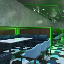 RGB LED Tape, Colour Changing 30 LEDs - 7.2w -LED Downlights Store slgledrgb12v lifestyle green light compressed 9