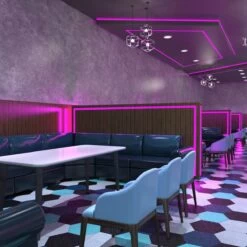 RGB LED Tape, Colour Changing 30 LEDs - 7.2w -LED Downlights Store slgledrgb12v lifestyle pink light compressed 16