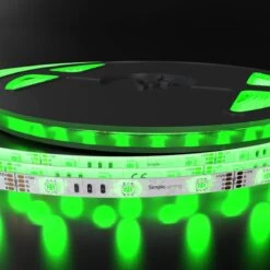 RGB LED Tape, Colour Changing 30 LEDs - 7.2w -LED Downlights Store slgledrgb12v product green lighted compressed 134