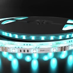 RGB LED Tape, Colour Changing 30 LEDs - 7.2w -LED Downlights Store slgledrgb12v product skyblue lighted compressed 152