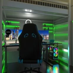 RGB, Colour Changing LED Strip Lighting Kit, 1-10m Long 10 RGB, Colour Changing LED Strip Lighting Kit, 1-10m Long -LED Downlights Store slgledrgb60 gaming room compressed green scene 3