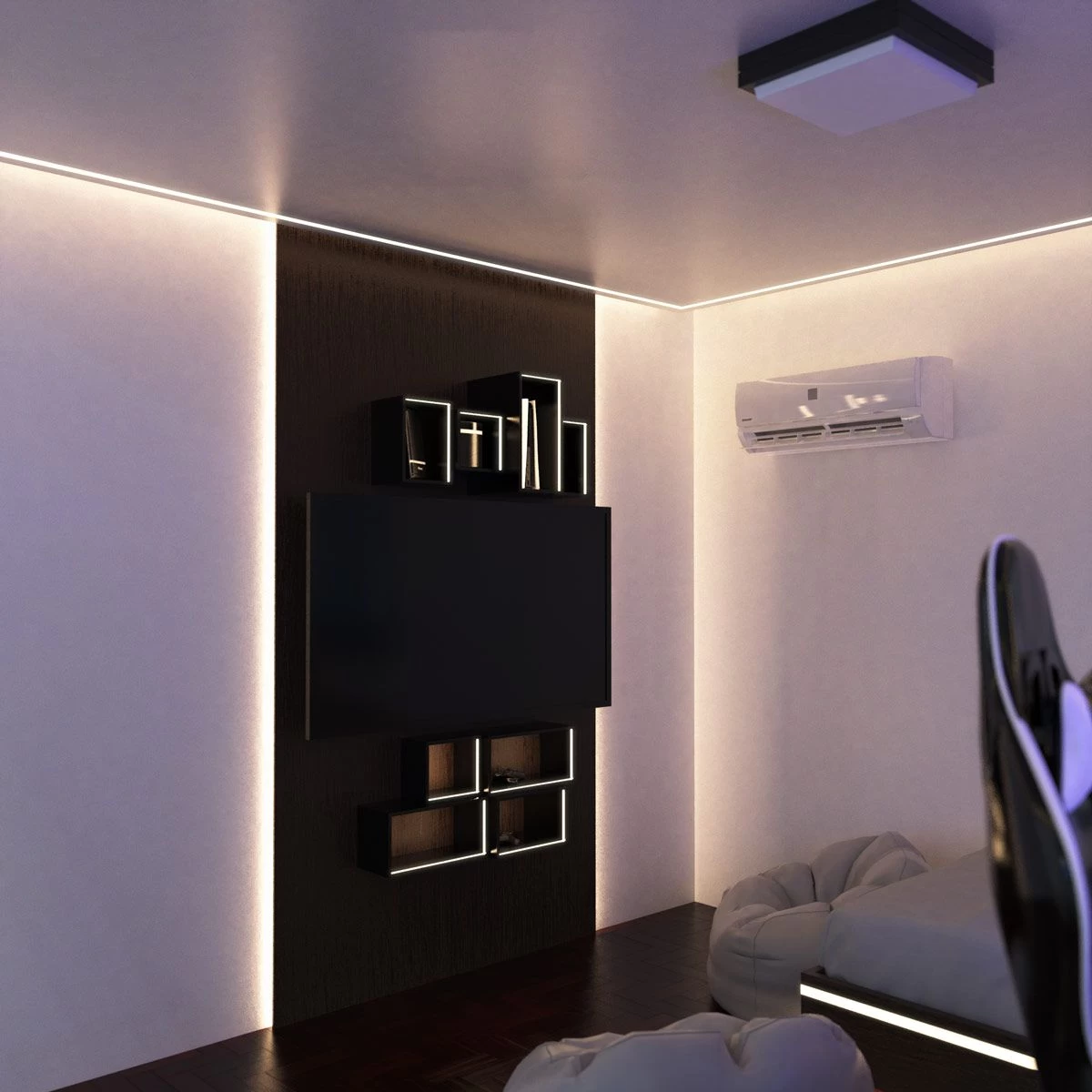 Pack Of 3 Shallow 7mm Recessed LED Aluminium Profiles, 2m Long 8 Pack Of 3 Shallow 7mm Recessed LED Aluminium Profiles, 2m Long - Image 8