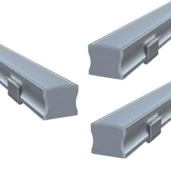 Pack Of 3 Surface Mounted Aluminium LED Profiles, 1 Metre