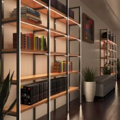 Pack Of 3 Surface Mounted Aluminium LED Profiles, 1 Metre -LED Downlights Store slgstsur books collection hallway camera 2 compressed 2