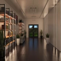 2m Long, Surface Mounted Aluminium LED Profile, 15mm Deep -LED Downlights Store slgstsur books collection hallway camera 3 compressed