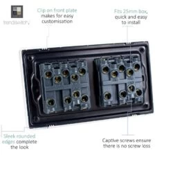 Trendi Switch 6 Gang 2 Way Double Plate Rocker Light Switch Silver 7 Trendi Switch 6 Gang 2 Way Double Plate Rocker Light Switch Silver -LED Downlights Store ss66 rear detailed 1000x1000 1