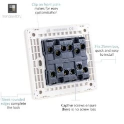 Trendi 4 Gang 2 Way Artistic Modern Glossy Screwless 10 Amp Rocker Light Switch White 7 Trendi 4 Gang 2 Way Artistic Modern Glossy Screwless 10 Amp Rocker Light Switch White -LED Downlights Store ss8 rear template 1000x1000 1