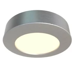 3 X 230v Brushed Chrome Surface/Recessed Mounted Under-Cabinet Lights -LED Downlights Store surface mounted led cabinet light 2.6w warm white 1