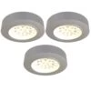 Pack Of 3 Round, Surface Mounted LED Cabinet Lights With Driver - Cool Or Warm White