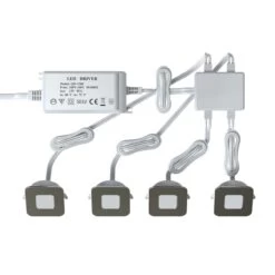 Square 4 X LED Plinth Light Kit In Natural White LED - 4000K