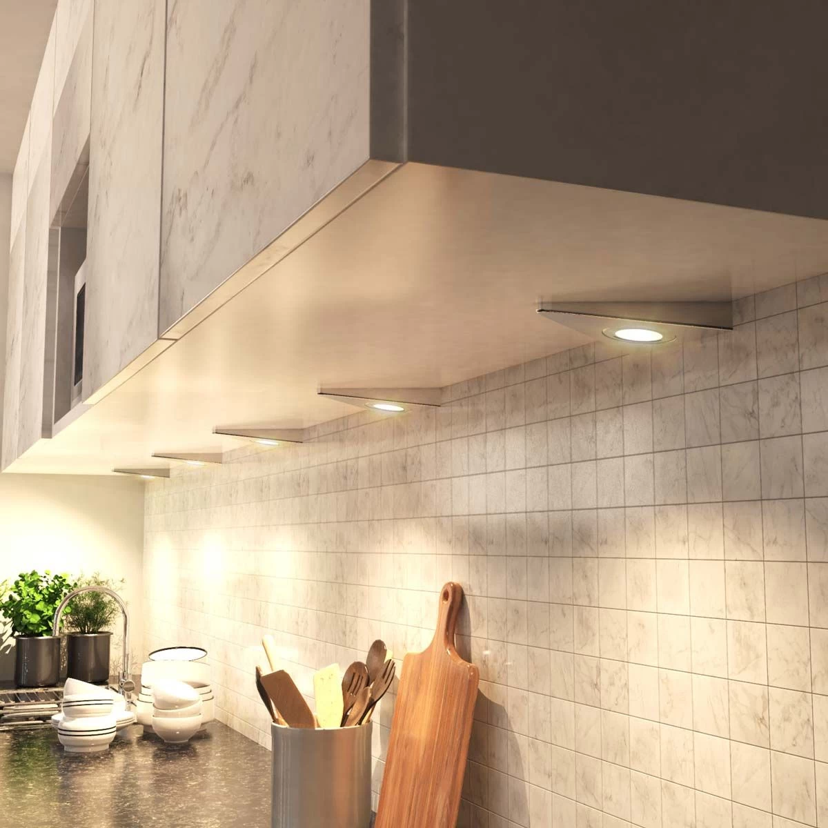 Pack Of 5, Super-slim, High Power, 1.8w LED, Triangle, Surface Mounted, Under Cabinet Lights 7 Pack Of 5, Super-slim, High Power, 1.8w LED, Triangle, Surface Mounted, Under Cabinet Lights - Image 7