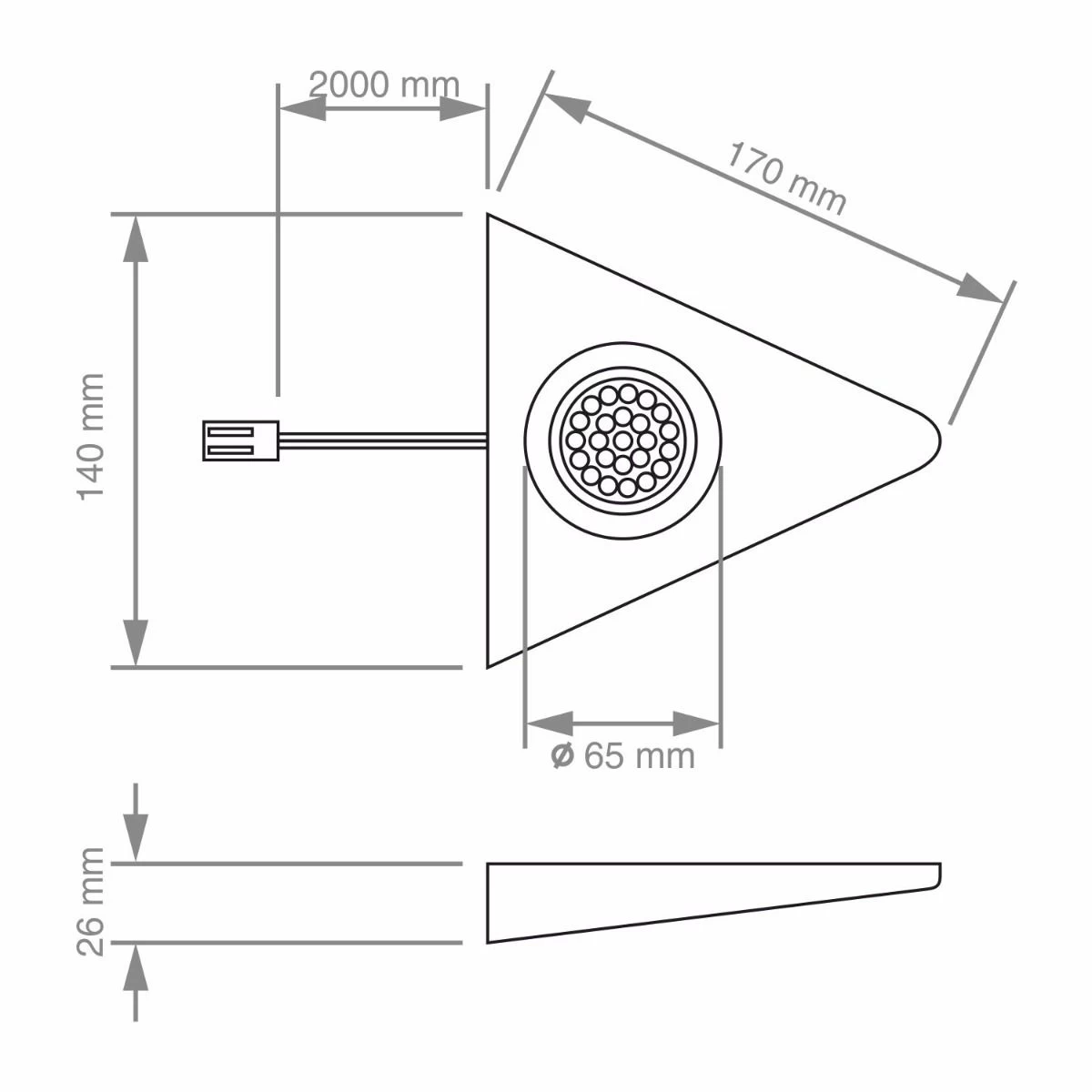 Pack Of 5, Super-slim, High Power, 1.8w LED, Triangle, Surface Mounted, Under Cabinet Lights 5 Pack Of 5, Super-slim, High Power, 1.8w LED, Triangle, Surface Mounted, Under Cabinet Lights - Image 5