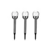 Pack Of 3 Sydney White LED Solar Crackle Ball Stake Lights