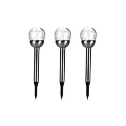 Pack Of 3 Sydney White LED Solar Crackle Ball Stake Lights