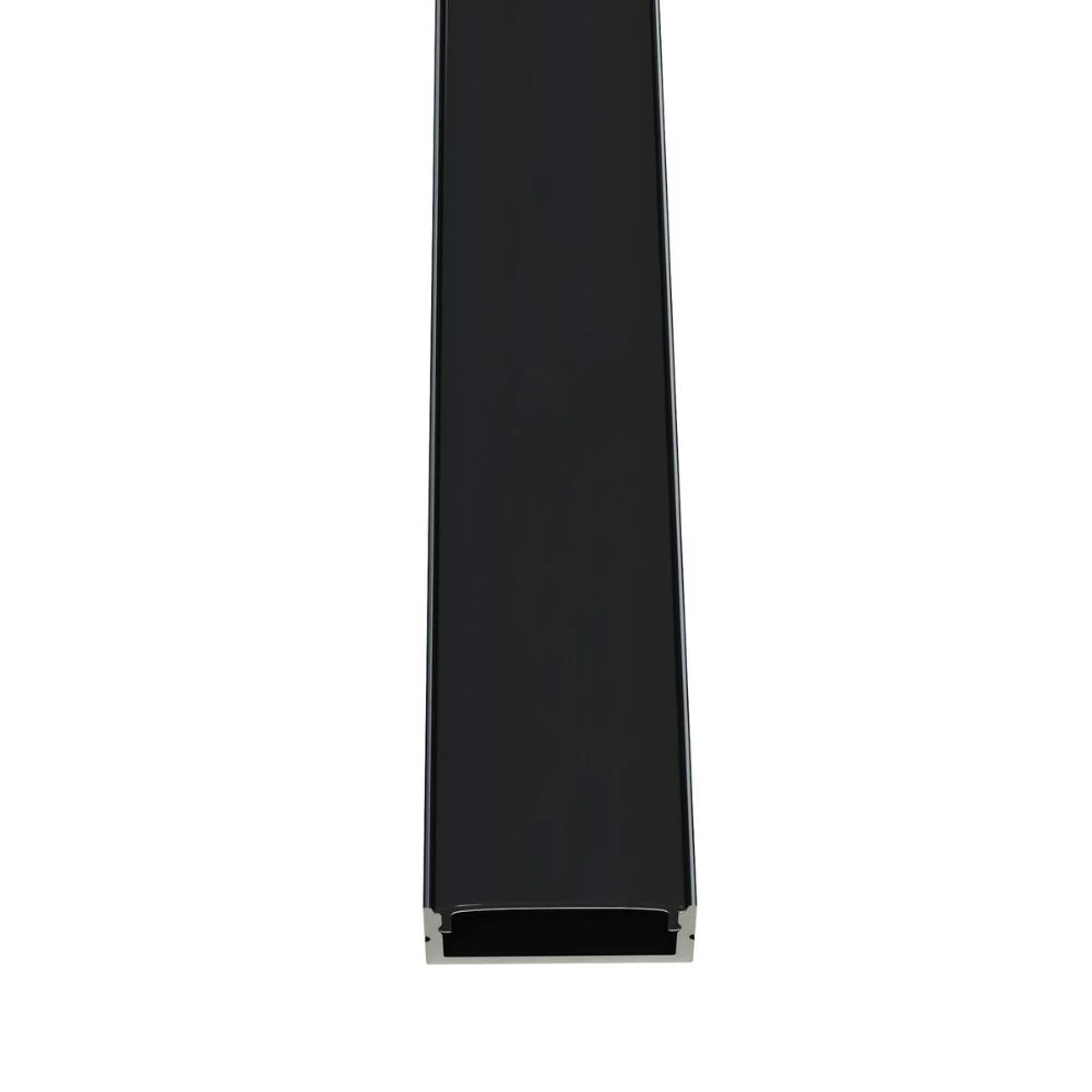 Black Aluminium Surface Mounted Profile, 2m Long With Cover & End Caps 9 Black Aluminium Surface Mounted Profile, 2m Long With Cover & End Caps - Image 9