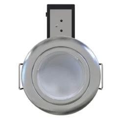 Pack Of 25 Fire Rated Fixed GU10 Downlights In A Brushed Chrome Finish 27 Pack Of 25 Fire Rated Fixed GU10 Downlights In A Brushed Chrome Finish -LED Downlights Store top of die cast fire rated downlight with cover 1