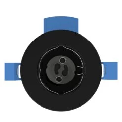 Pack Of 25 Matt Black GU10 Fire Rated Downlights -LED Downlights Store top view of a black led downlight 1
